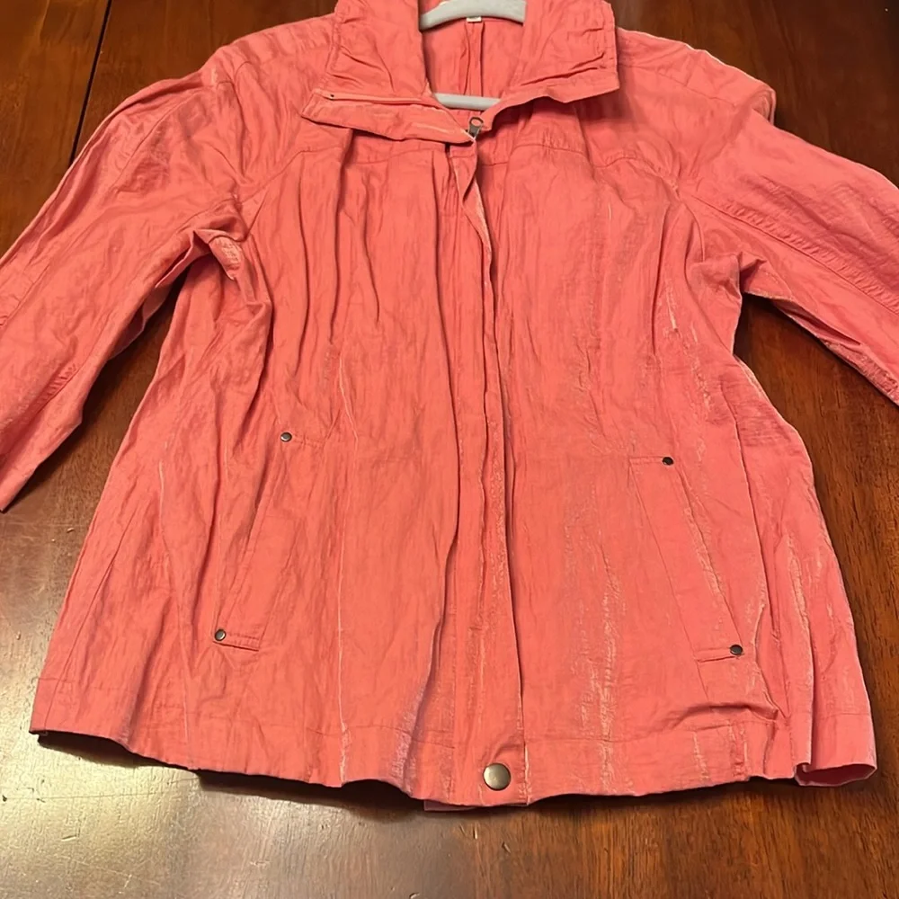 TravelSmith Women's metallic cotton nylon blend Pink Jacket size medium - Picture 7 of 9